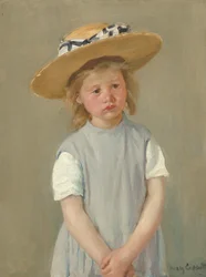 Barn i stråhatt, ca 1886 (olja på duk)