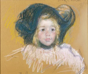 Liten flicka i stor hatt, ca 1904 (pastell på papper)