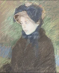 Porträtt av en ung flicka, ca 1880 (pastell på papper)