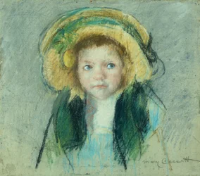 Porträtt av en ung flicka med hatt (pastell)