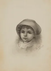 Utan titel Head of a Child with Hat, 1878.