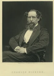 Charles Dickens, porträtt efter fotografi av Herbert Watkins (f.1828)