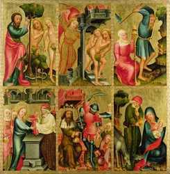 Högra flygeln av St. Peters högaltar i Hamburg, Grabower-altaret, 1383 (tempera på panel)