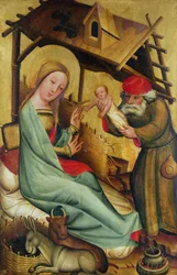 Födelsekyrkan från St. Peters högaltar i hamburg, Grabower-altaret, 1383 (tempera på panel)