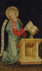 Virgin of the Annunciation, från The Harvester Altar, c.1410 (tempera på ek) (se även 145253 och 145254)