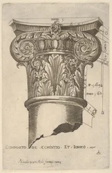 Sammansatt kapital med mått, ca. 1537.