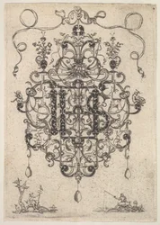 Design för ett hänge med IHS-monogram, 1609.