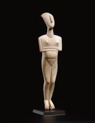 Cycladisk liggande kvinnofigur, namnet på Schuster-mästaren, Early Cycladic II, c.2400 f.Kr. (marmor)