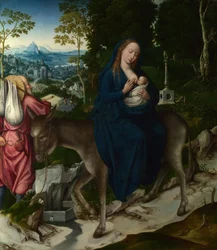 Flygningen till Egypten. Panel från en altartavla, ca 1515