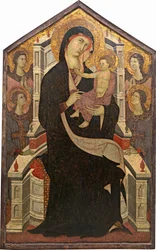 Maestà Madonna och barn med fyra änglar, ca. 1290.