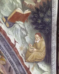 Italien, regionen Piemonte, Alessandria-provinsen, fresk i kapell vid basilikan Santa Maria Assunta