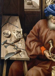 Bebådelsetriptyk (Merode altartavla), c.1427-32 (olja på ek)
