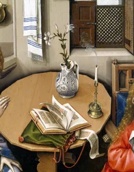 Bebådelsetriptyk (Merode altartavla), c.1427-32 (olja på ek)