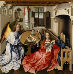 Bebådelsetriptyk (Merode altartavla), c.1427-32 (olja på ek)