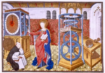 Visdom Sapience lär författaren nykterhetsföreskrifter, c1455.