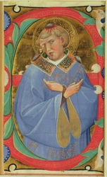 Historikert initial "E" föreställande St. Stephen