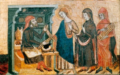 Altartavla av Saints John, Master of Santa Coloma de Queralt, ca. 1356 (tempera och bladguld på trä)