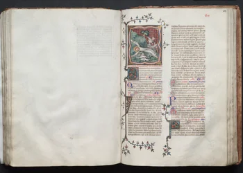The Gotha Missal: Fol. 102v, text, c. 1375.