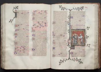 The Gotha Missal: Fol. 107v, text, ca. 1375.