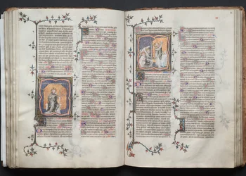 The Gotha Missal: Fol. 82v, Treenigheten, ca. 1375.