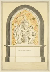 Tomb of Mrs Elizabeth Draper, död 1835, i Bristol Cathedral (akvarell på papper)