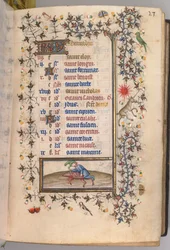 Timmar för Karl den ädle, kung av Navarra 1361-1425: fol. 12r, december, c. 1405.
