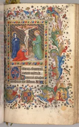 Timmar för Karl den ädle, kung av Navarra 1361-1425: fol. 185r, Korsfästelse, ca. 1405.