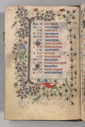 Timmar för Karl den ädle, kung av Navarra 1361-1425: fol. 1v, januari, c. 1405.