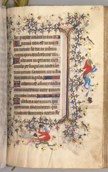 Timmar för Karl den ädle, kung av Navarra 1361-1425: fol. 213r, Text, c. 1405.
