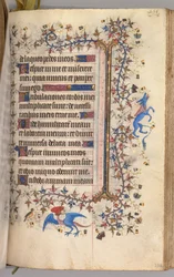 Timmar för Karl den ädle, kung av Navarra 1361-1425: fol. 222r, Text, ca. 1405.