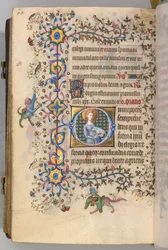 Timmar för Karl den ädle, kung av Navarra 1361-1425, fol. 299v, St. Agnes, ca. 1405.