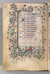 Timmar för Karl den ädle, kung av Navarra 1361-1425: fol. 2v, februari, c. 1405.