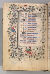 Timmar för Karl den ädle, kung av Navarra 1361-1425: fol. 3v, mars, c. 1405.