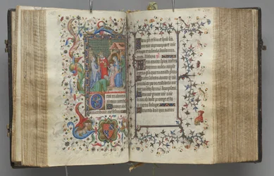 Timmar för Karl den ädle, kung av Navarra 1361-1425: fol. 79r, Text, c. 1405.