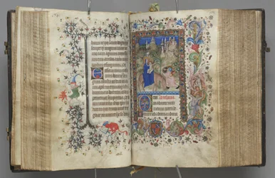 Timmar för Karl den ädle, kung av Navarra 1361-1425: fol. 87v, text, c. 1405.