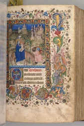 Timmar för Karl den ädle, kung av Navarra 1361-1425: fol. 88r, Flight into Egypt Vesper, ca. 1
