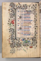 Timmar för Karl den ädle, kung av Navarra 1361-1425: fol. 8v, augusti, ca. 1405.