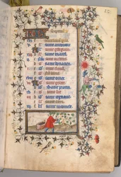 Timmar för Karl den ädle, kung av Navarra 1361-1425: fol. 9r, september, ca. 1405.