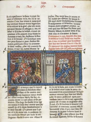 Royal 16 G. VI f.385 En strid med John, kung av England, och Ludvig VIII på marschen, från 