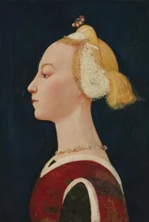 Porträtt av en kvinna, troligen 1450-talet.