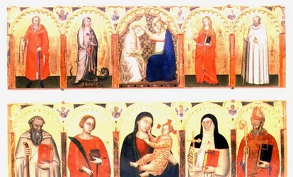 Jungfruns kröning med heliga (tempera på panel)