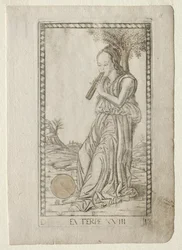 Euterpe-musik, lyrisk poesi från Tarocchi-serien D..., före 1467.