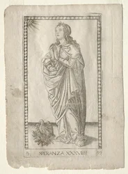 Hopp från Tarocchi, serie B: Cosmic Principles & Virtues, #39, före 1467.