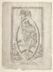 Jupiter från Tarocchi, serie A: Firmaments of the Universe, #46, före 1467.