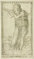 Melpomene, tallrik sjutton från Apollo and the Muses
