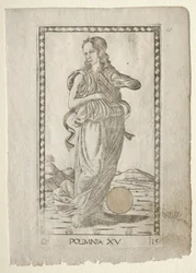 Polyhymnia heroiska hymner från Tarocchi-serien D..., före 1467.
