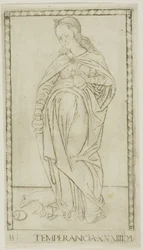 Temperance, skylt 34 från Genii and Virtues