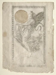 The Angel of the Ninth Sphere från Tarocchi, serie A..., före 1467.