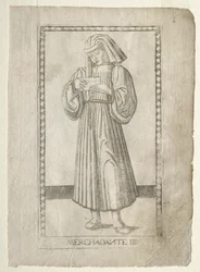 The Merchant from the Tarocchi, serie E: Conditions of Man, #4, före 1467.