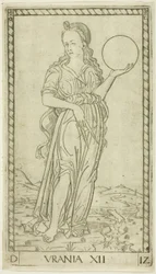 Urania, tallrik tolv från Apollo and the Muses
